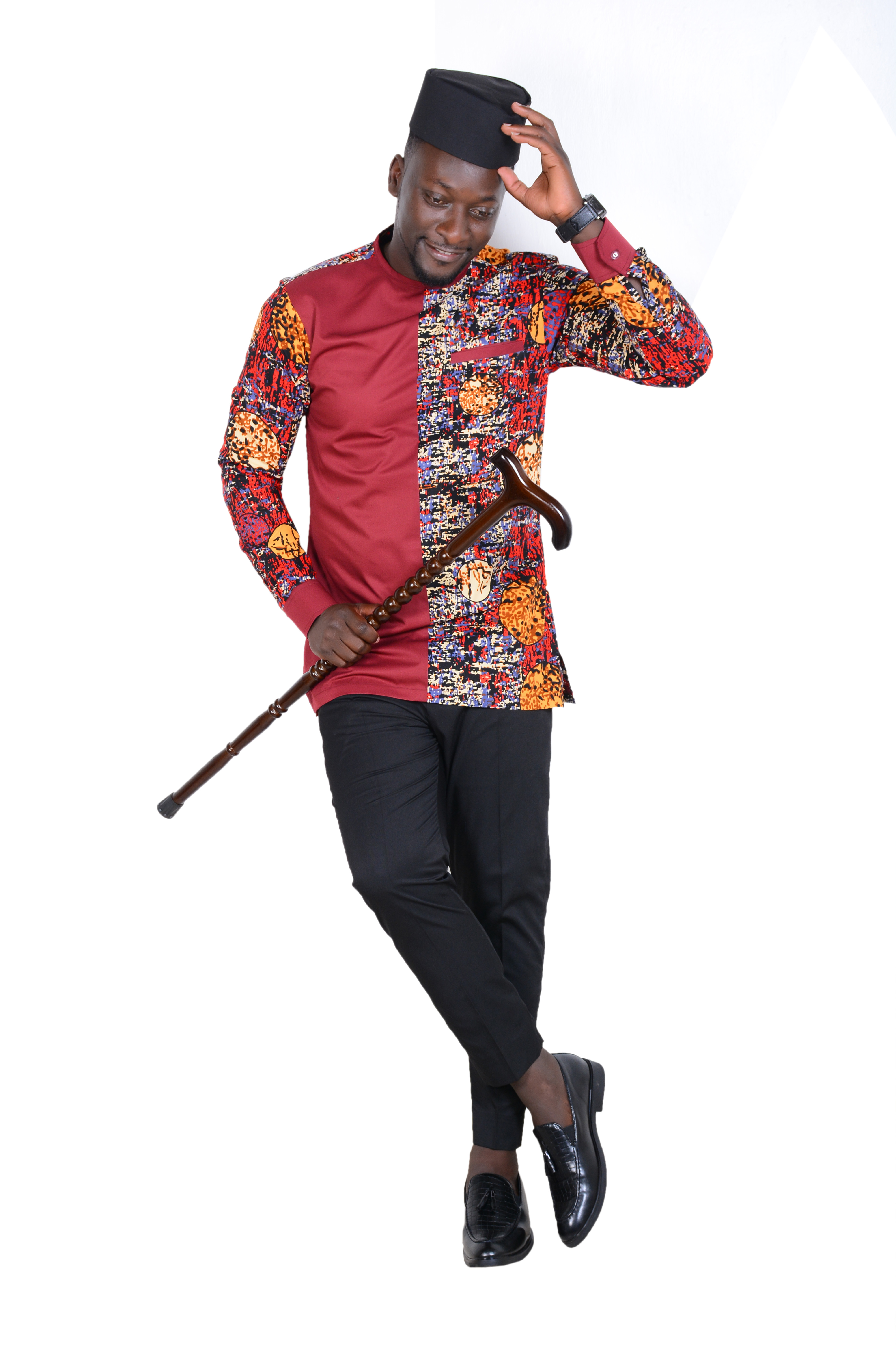 Mosaic Mingle -African Shirt - Red