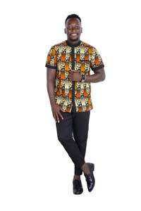 Golden Print - African - Shirt - Assorted Colours
