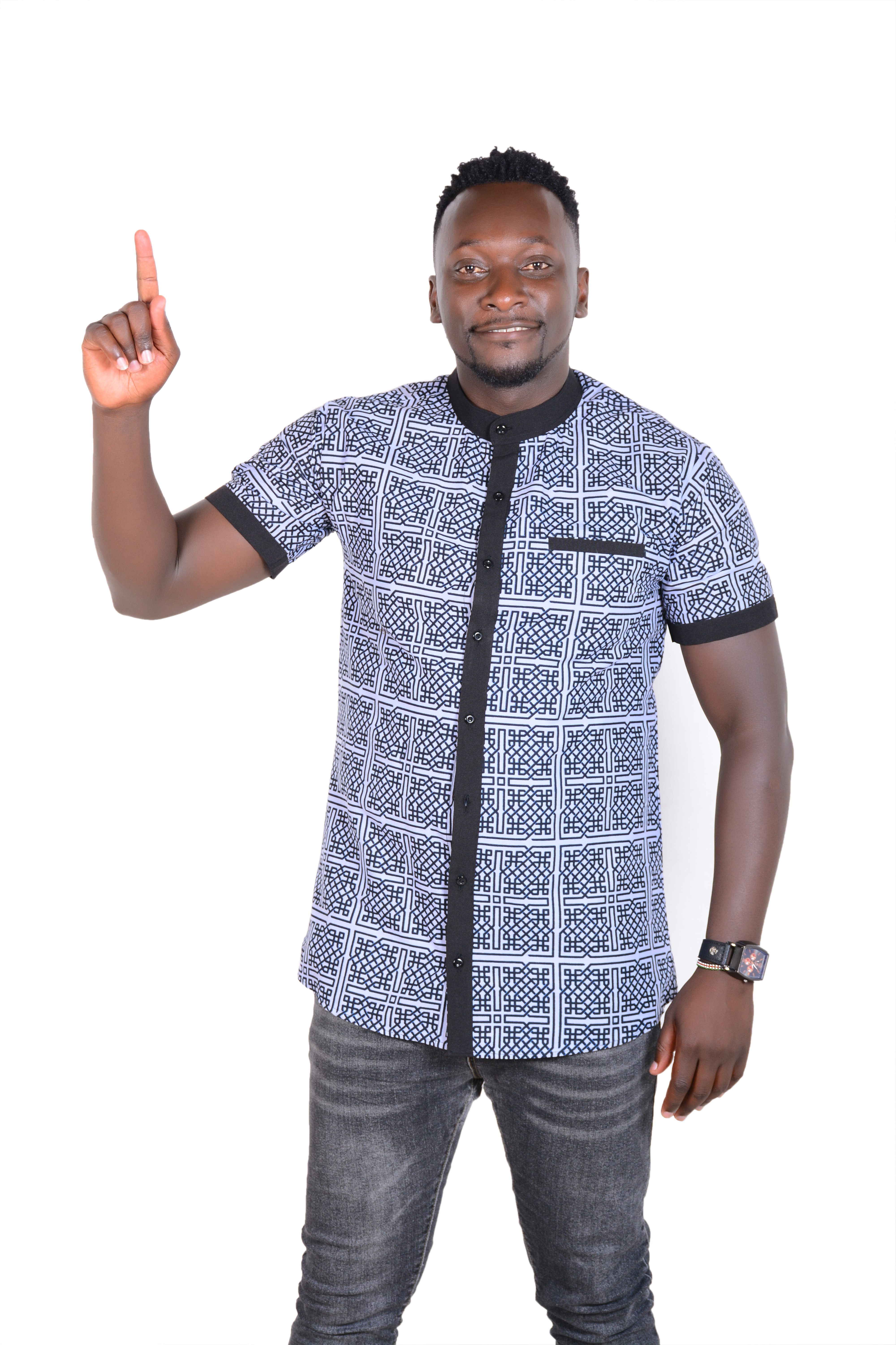 Yoruba Yarn Yoked - African kitenge Shirt -Featuring short sleeves and chinese collar