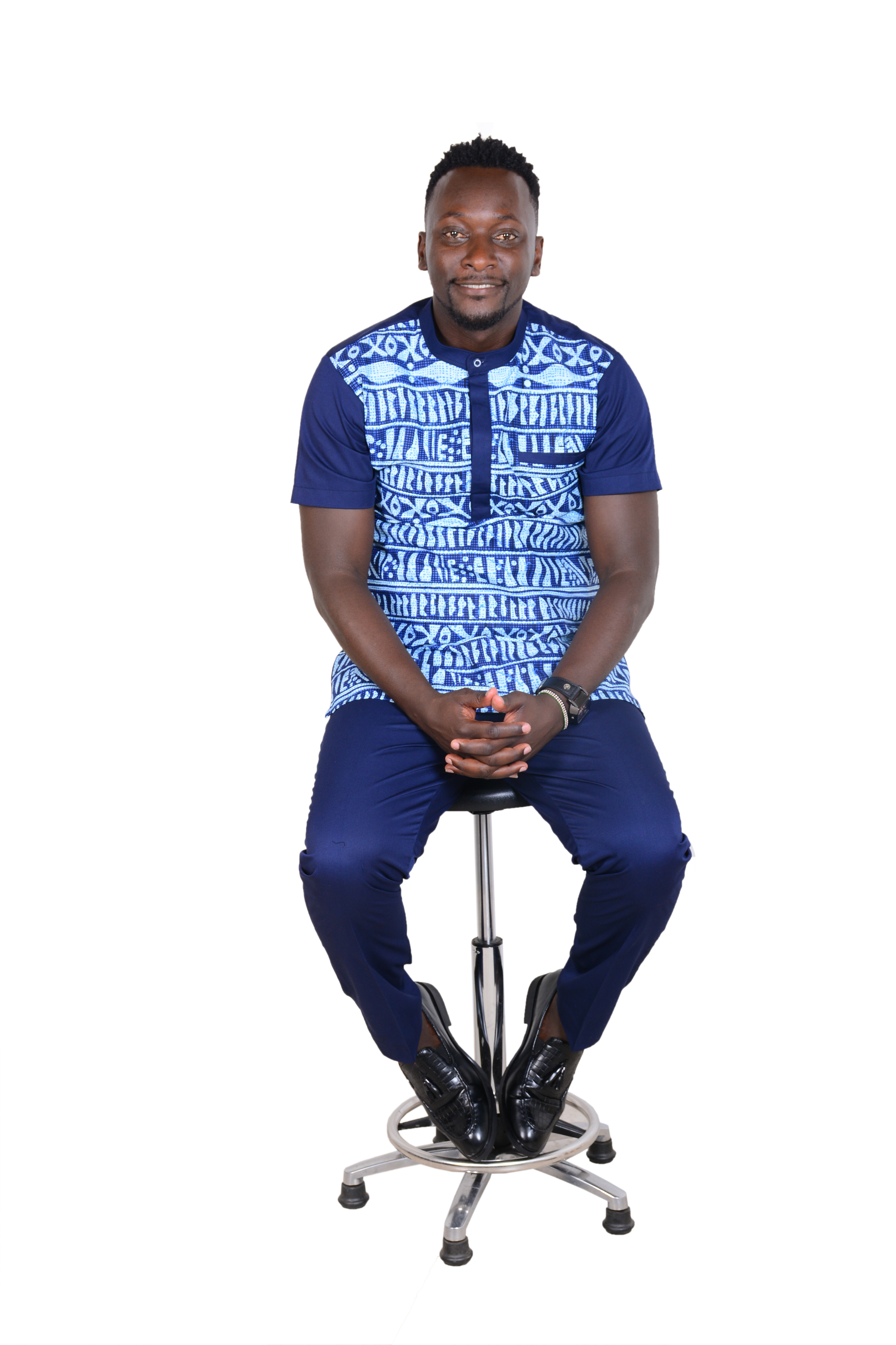 Striking Stitches - African Shirt - Blue